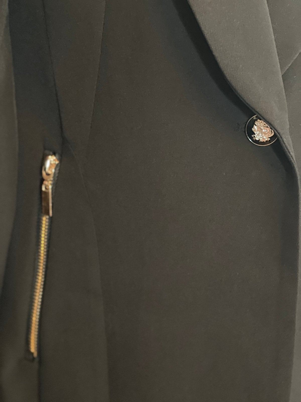 Attentif Paris Zwart Jasje Maat 40 met Gouden Ritsen, Kleding | Dames, Zwart, Zo goed als nieuw, Jasje, Ophalen