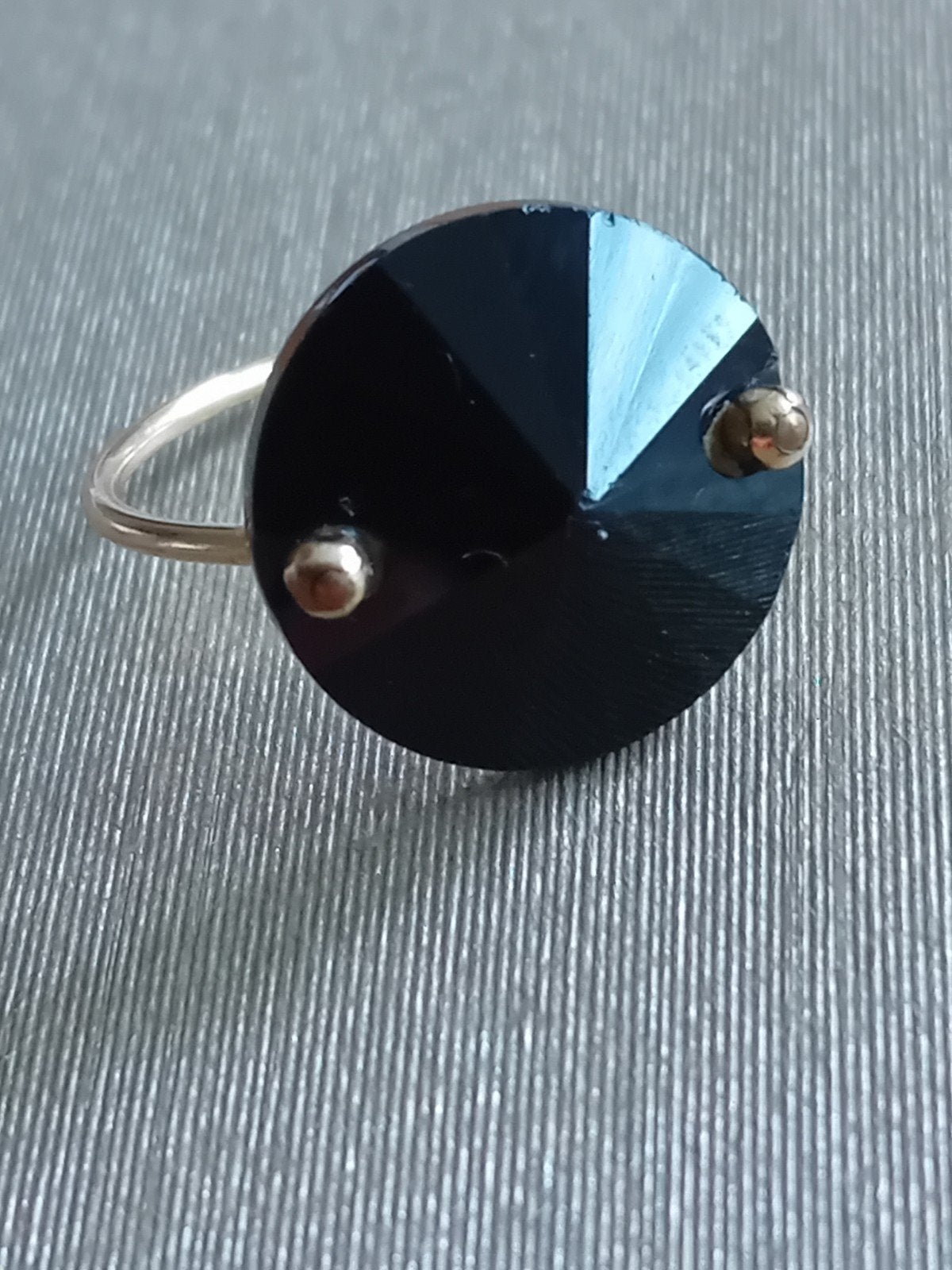 Vintage 14k Gouden Ring met Grote Zwarte Steen (Onyx), Ophalen of Verzenden, Goud, Ring, Met edelsteen