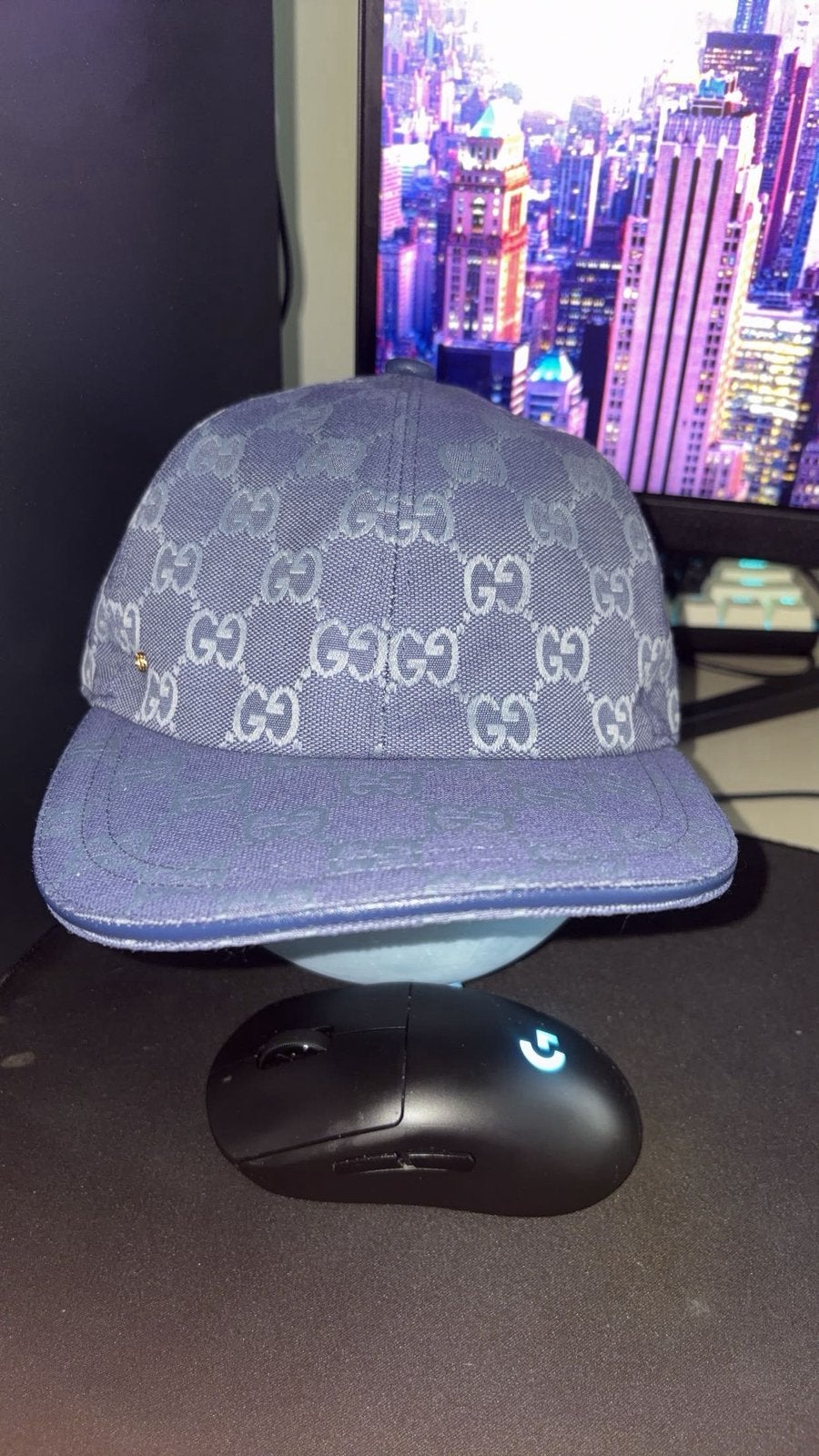 Gucci pet dubai blauw, Kleding | Heren, Hoeden en Petten, Verzenden, Zo goed als nieuw