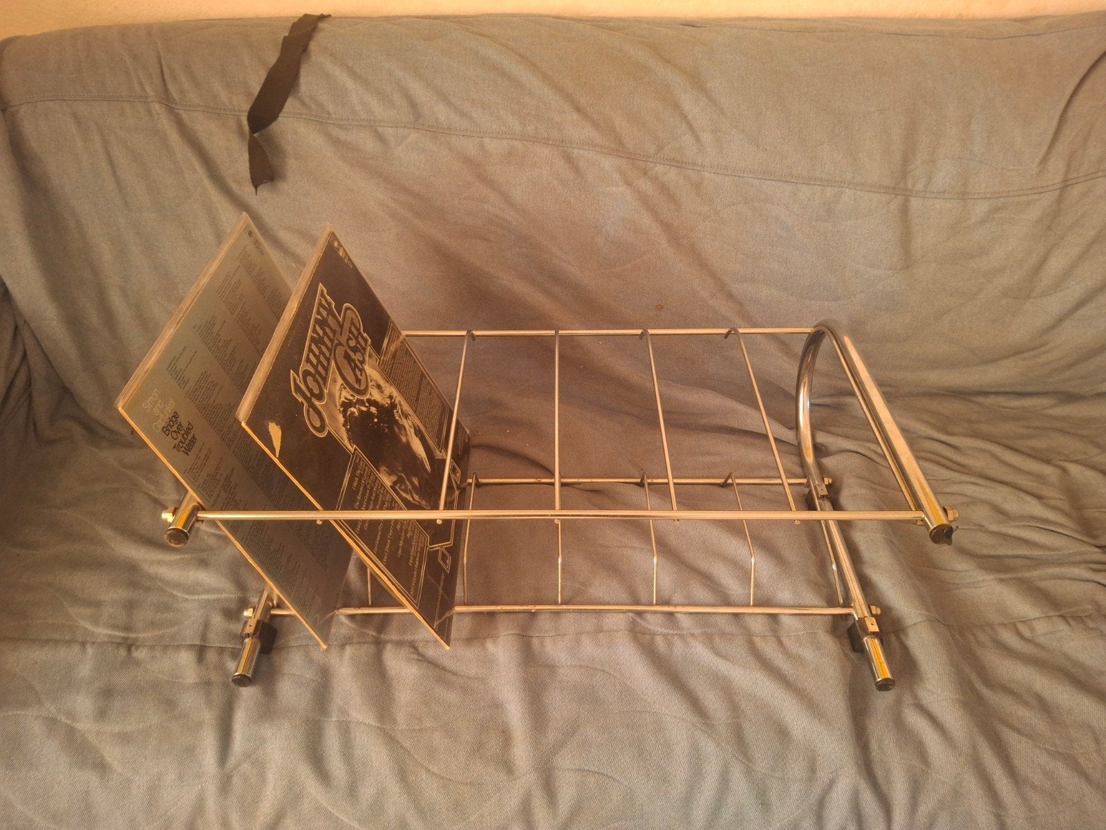 Vintage chroom platenrek, Ophalen of Verzenden