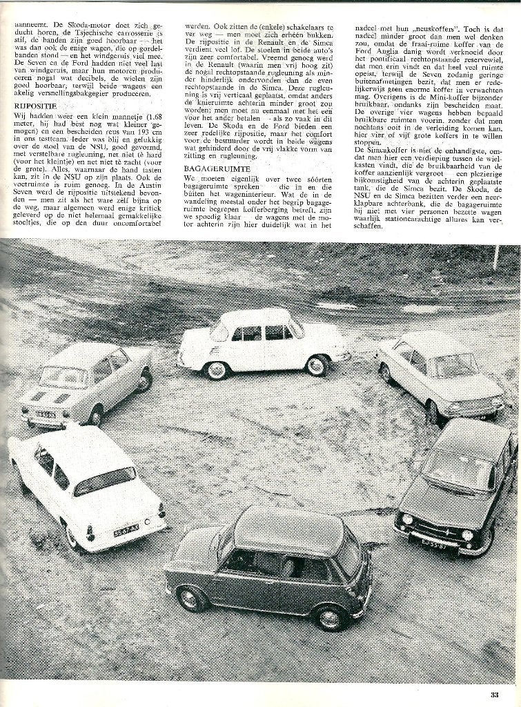 Autovisie test Austin,NSU,Renault,Simca,Skoda,Ford 1966, Ophalen of Verzenden, Gelezen, Ford