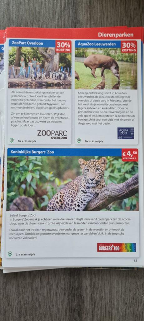 Postcodeloterij verschillende voordeelbonnen ( zie foto's), Drie personen of meer, Kortingskaart