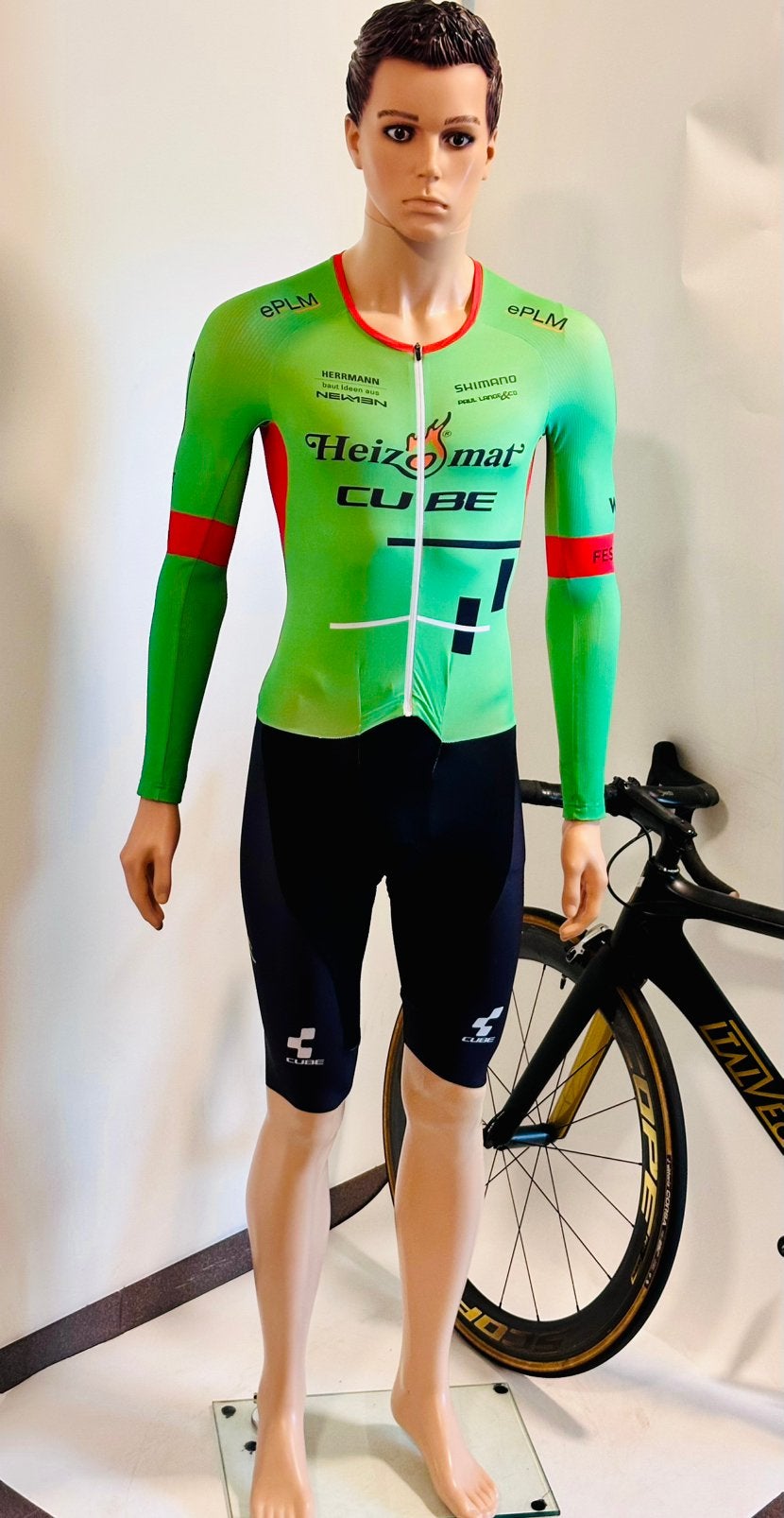 Wielrenkleding wielrenpak snelpak speedsuit maat S Cube, S, Heren, Ophalen of Verzenden, Zo goed als nieuw