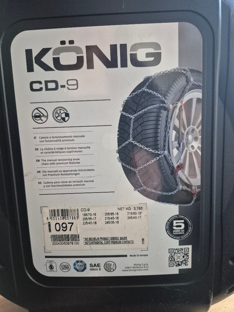 König CD-9 097 - Sneeuwkettingen - 9 mm dik, Auto diversen, Ophalen, Nieuw