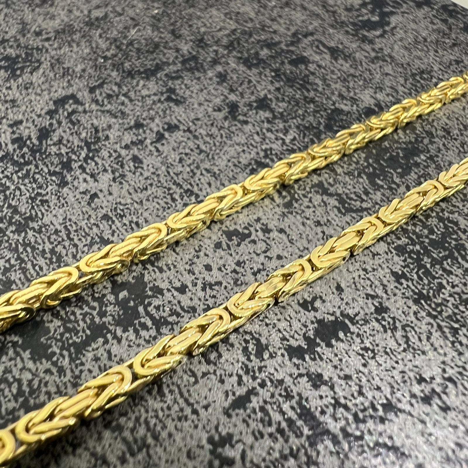 14k gouden koningsketting massieve schakel italy, Ophalen of Verzenden, Nieuw, Goud