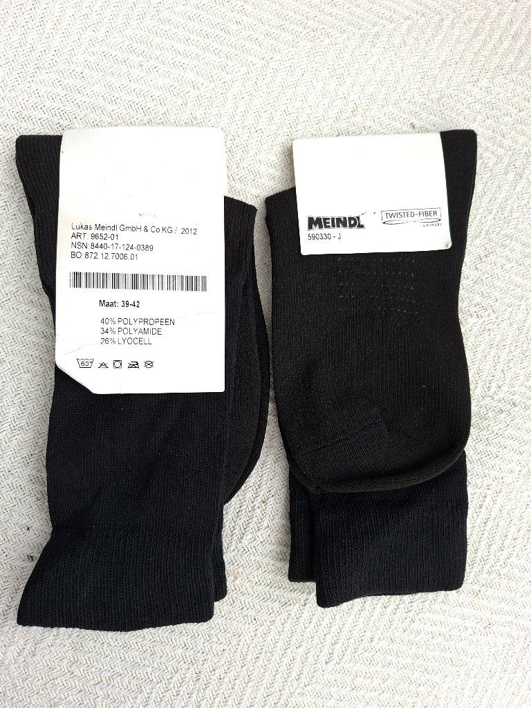 2 Paar Meindl J sokken, maat 39-42, Shoes@meindl.de, Zwart, Nieuw, Maat 39 t/m 42