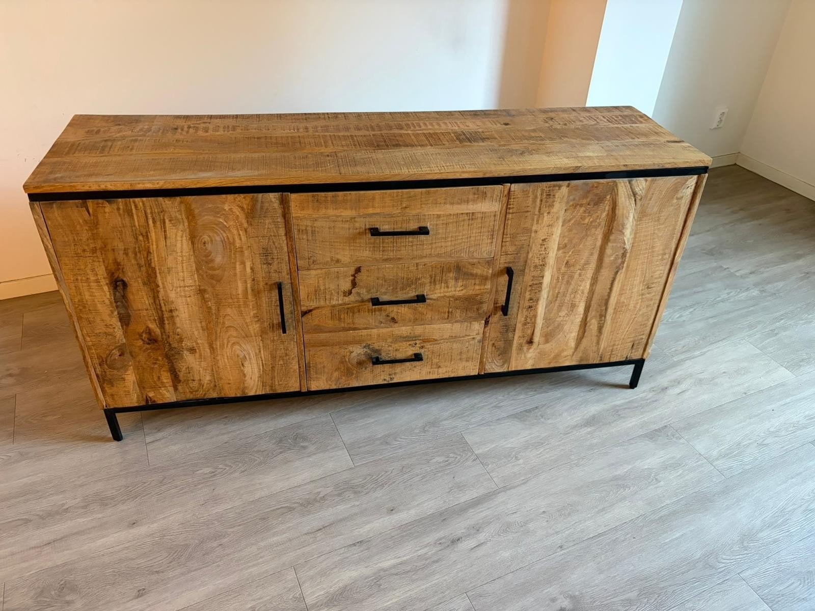 Dressoir hout, Ophalen, Gebruikt, 150 tot 200 cm, Industrieel, Modern
