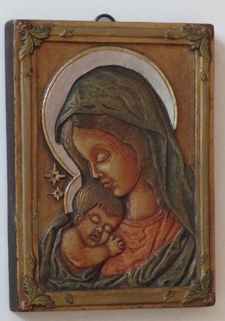 Relief Icoon Maria met kind 120107, Ophalen of Verzenden