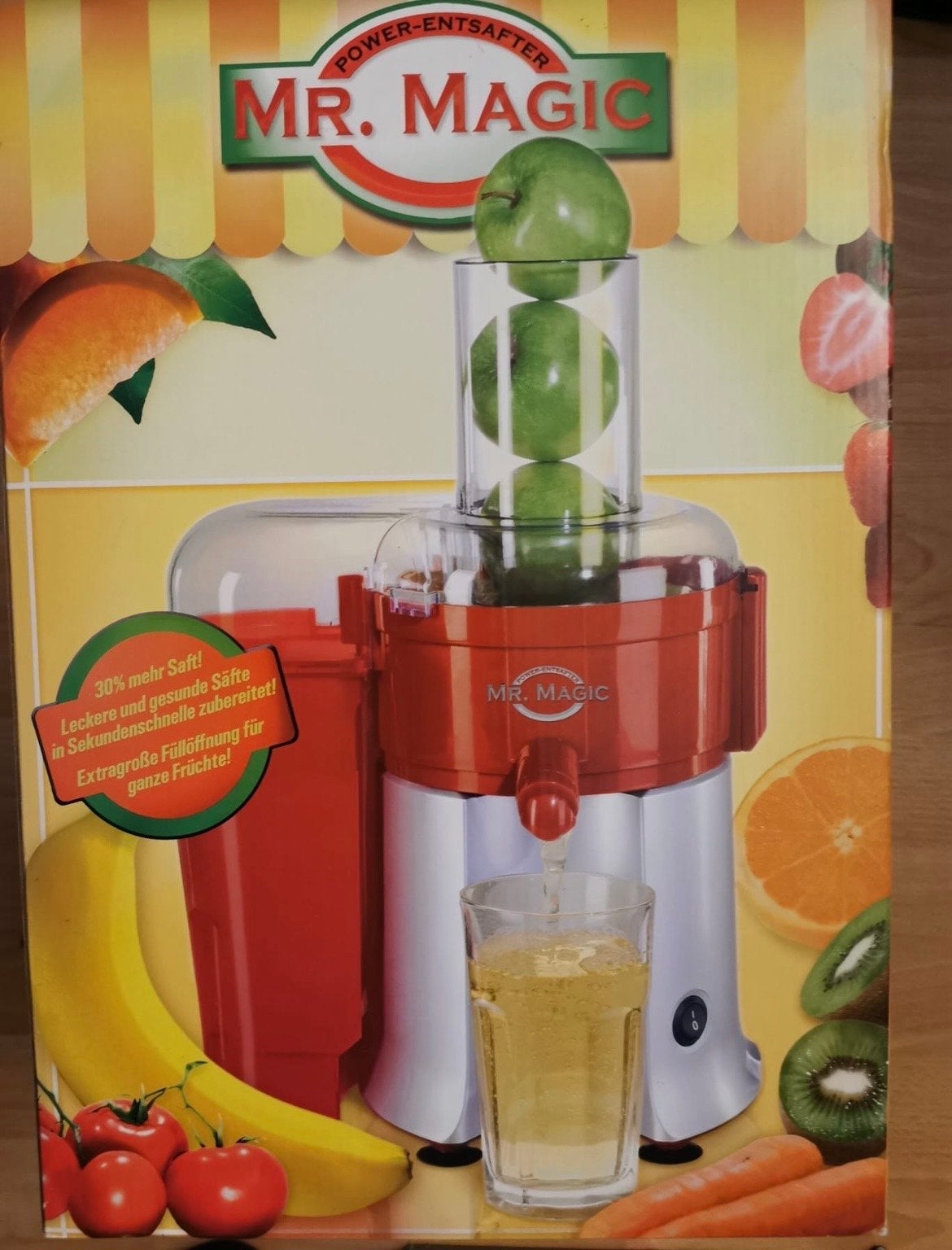 Mr Magic sapcentrifuge juicer - Nieuw in doos, Witgoed en Apparatuur, Juicers, Ophalen of Verzenden, Nieuw, Elektrisch, Sapcentrifuge