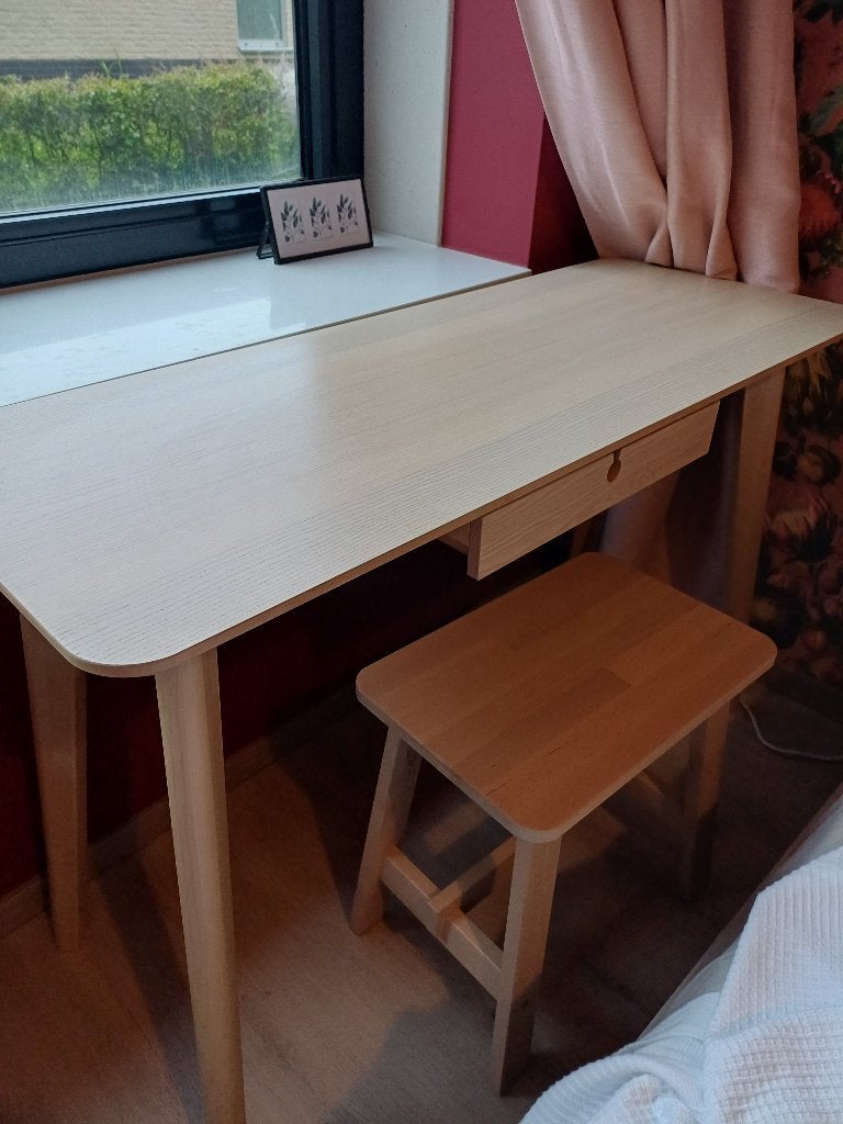 Kaptafel met krukje, Huis en Inrichting, Ophalen, 100 tot 150 cm, Zo goed als nieuw, Minder dan 100 cm