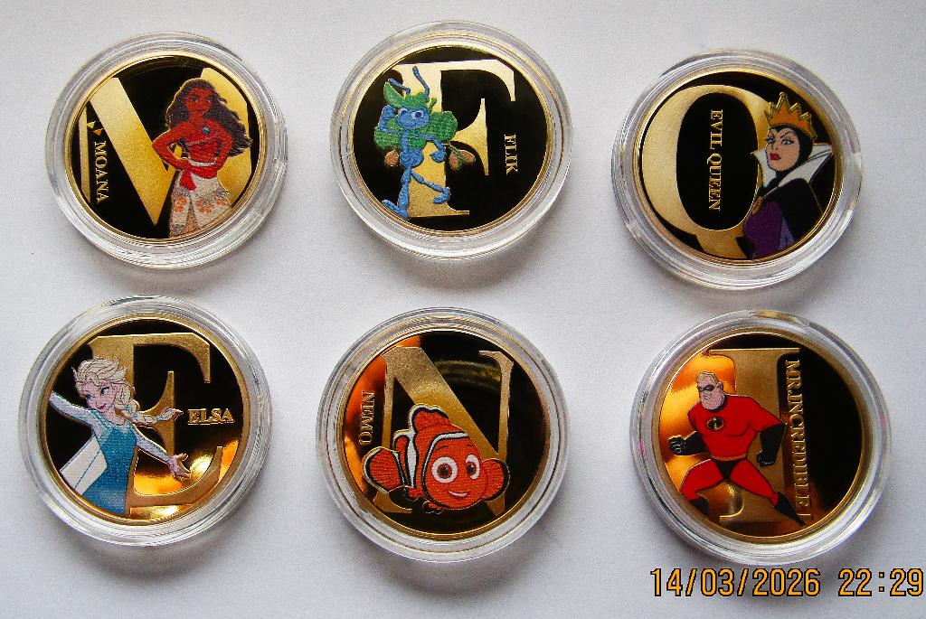 **  Disney Munten van de A - Z Collectie - Verguld 24 K **, Verzenden, Overige figuren, Nieuw, Overige typen