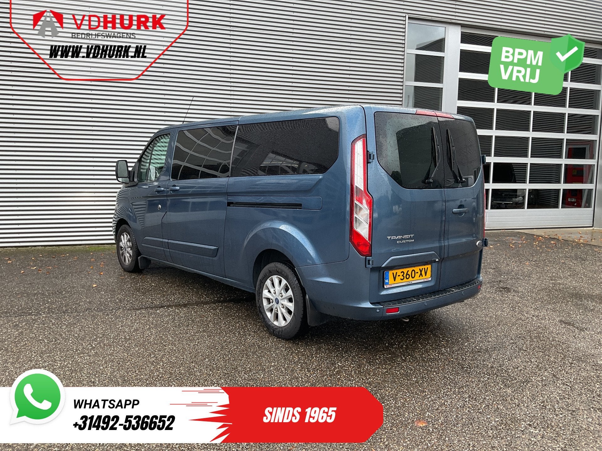 Ford Transit Custom 2.0 TDCI 170 pk Aut. L2 Limited DC Dubbe, Stof, Gebruikt, Euro 6, 4 cilinders