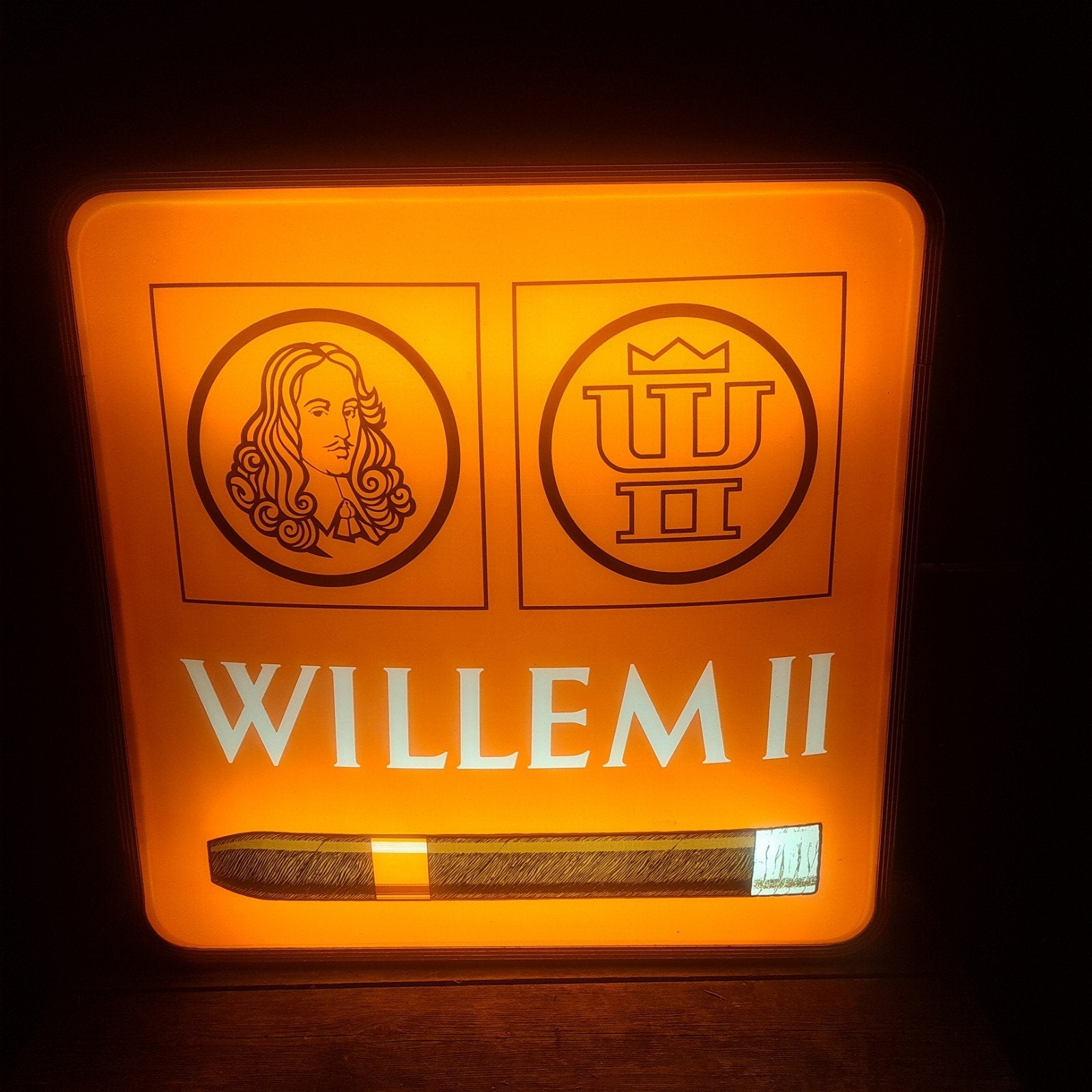 Willem II Vintage lichtbak '60/ '70 jaren, Verzamelen, Ophalen, Gebruikt, Lichtbak of (neon) lamp