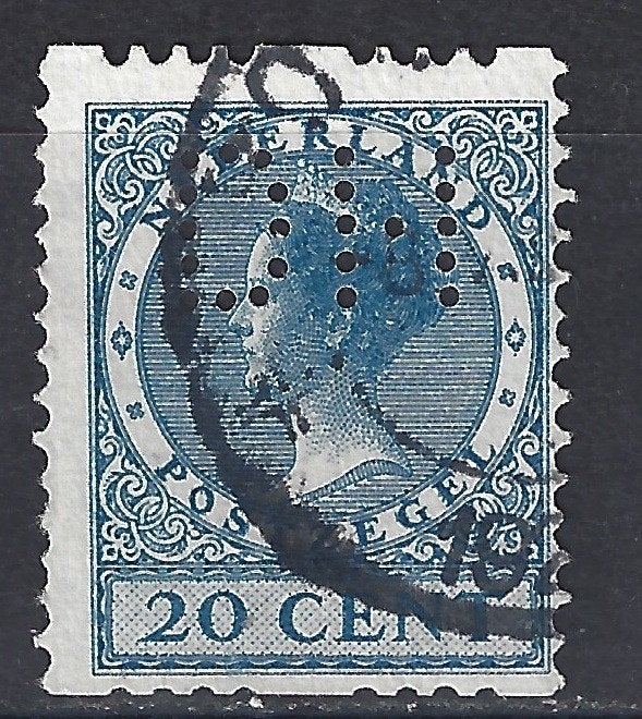 Roltanding 13 perfin DH 1925 ; NU VEEL SPECIALE PERFINS, Ophalen of Verzenden, T/m 1940, Gestempeld