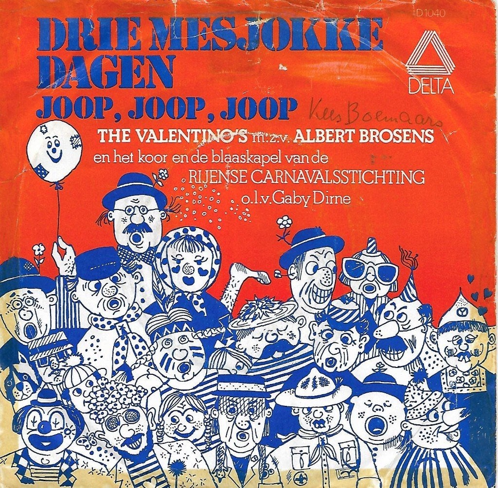 Albert Brosens met de Valentino' s - Drie Mesjokke Dagen, Ophalen of Verzenden, Gebruikt, 7 inch, Nederlandstalig