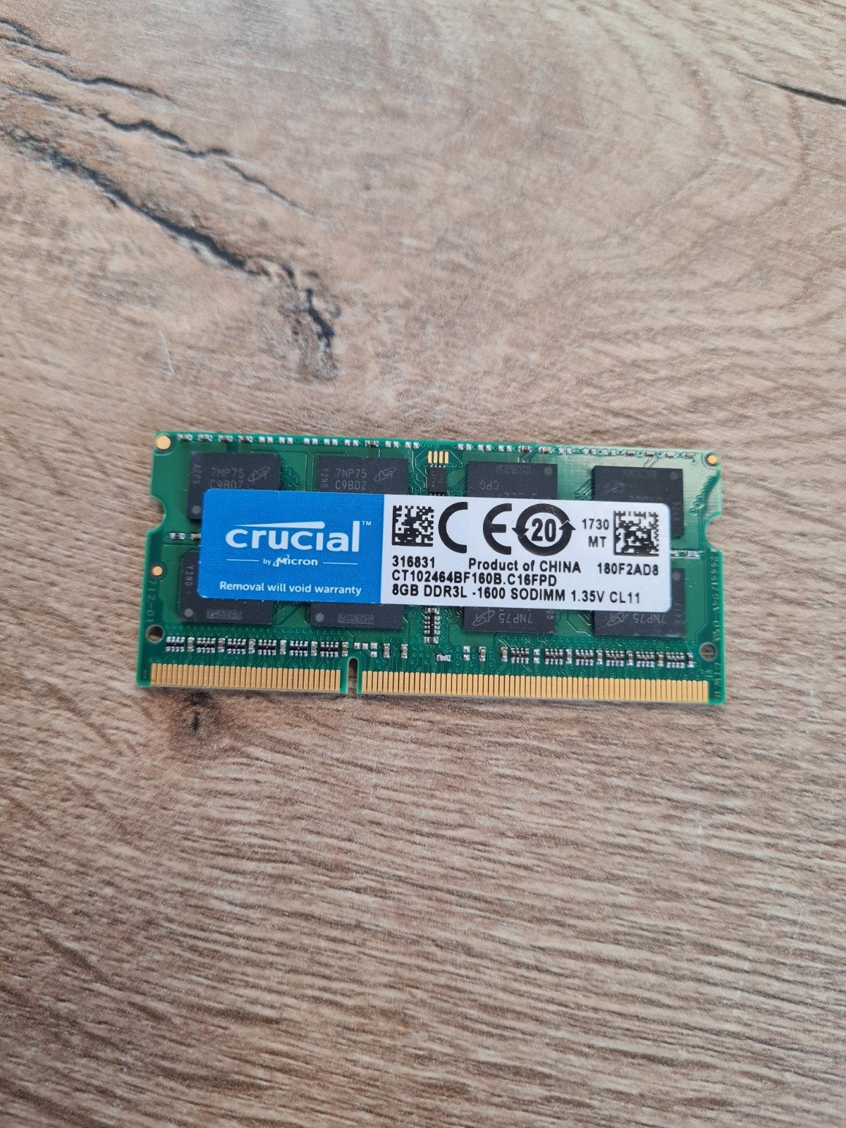 Crucial 8GB DDR3L-1600 SODIMM 1.35V CL11 RAM
Refurbish, Computers en Software, RAM geheugen, 8 GB, Refurbished, DDR3, Ophalen of Verzenden