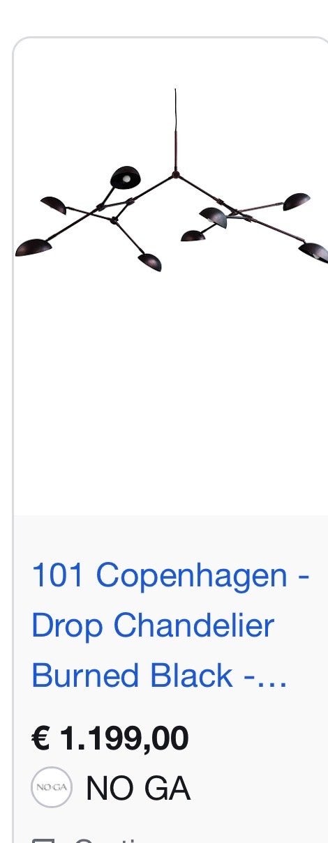 101 Copenhagen Drop Chandelier - Burned Black, Ophalen, Zo goed als nieuw, Metaal, Overige fittingen