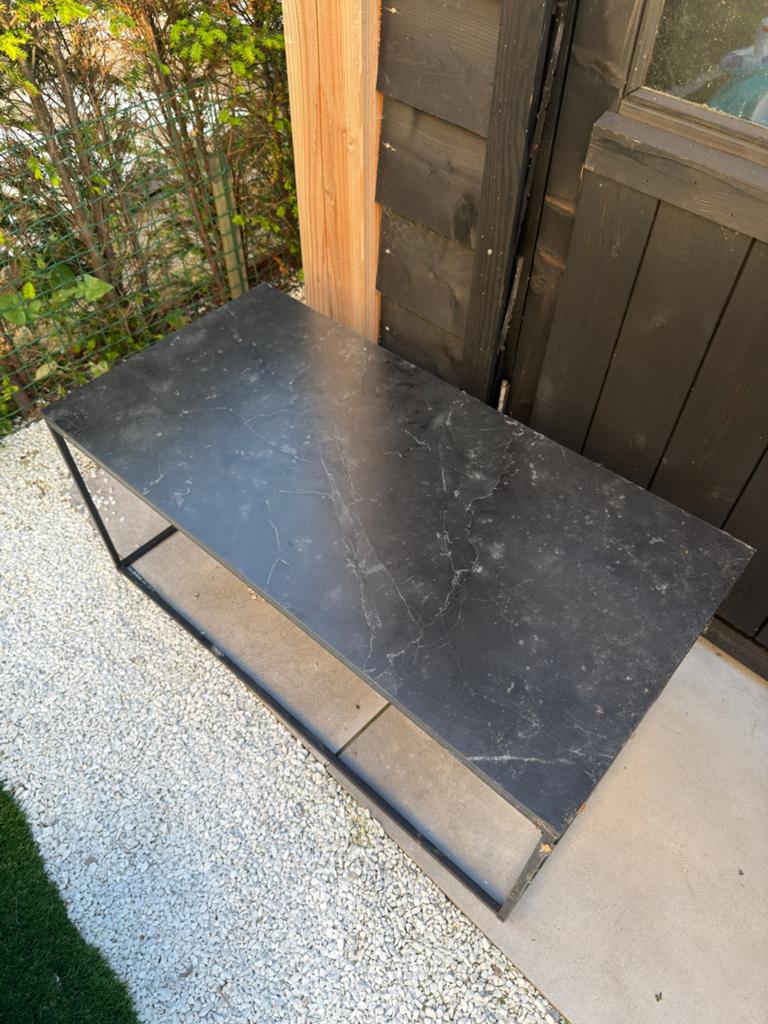Salontafel marmer Jysk, Huis en Inrichting, Ophalen, 100 tot 150 cm, 50 tot 100 cm, Zo goed als nieuw