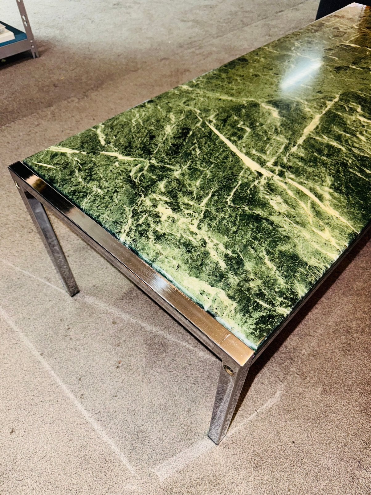 Vintage salontafel groen marmer, Ophalen, A, A, A
