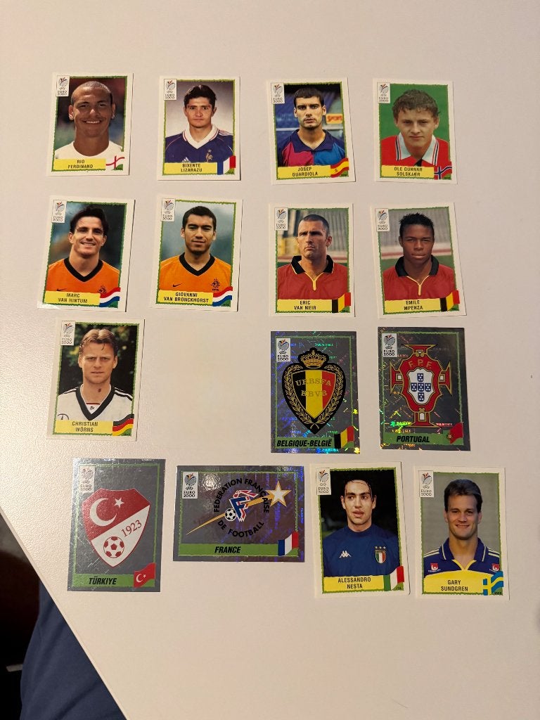 Te koop: Panini ek 2000: 15 stickers, nooit ingeplakt, Verzenden, Zo goed als nieuw, Buitenlandse clubs, Poster, Plaatje of Sticker