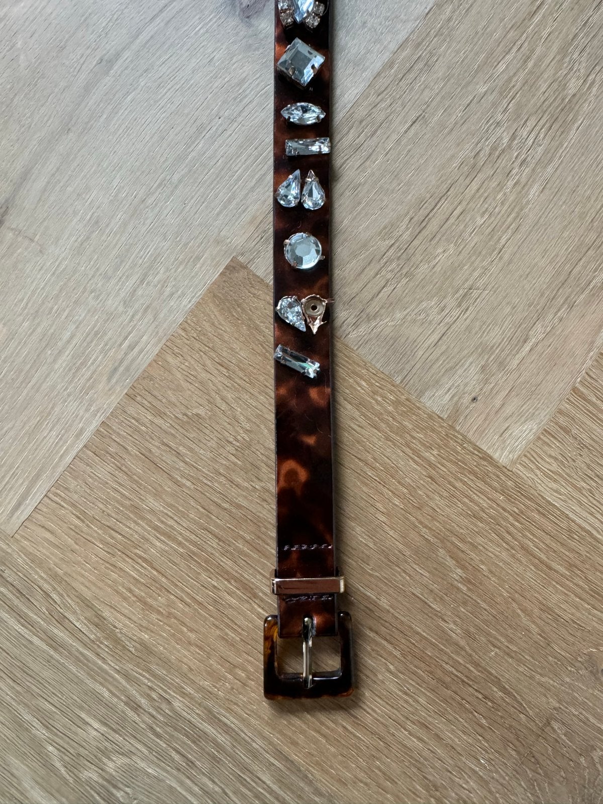 Mooie riem 75 cm met strass steentjes, Minder dan 3 cm, Bruin, Minder dan 80 cm, Ophalen of Verzenden