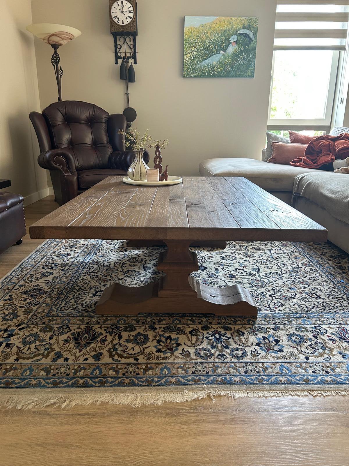 Mooie massief houten salontafel!!, Huis en Inrichting, Tafels | Salontafels, Ophalen, Gebruikt, 100 tot 150 cm, Eikenhout