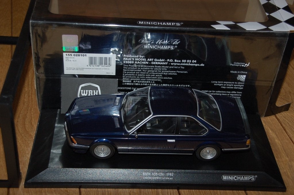 1:18 BMW 635 CSI blue Minichamps WRH, Hobby en Vrije tijd, Verzenden, Zo goed als nieuw, Auto, MiniChamps