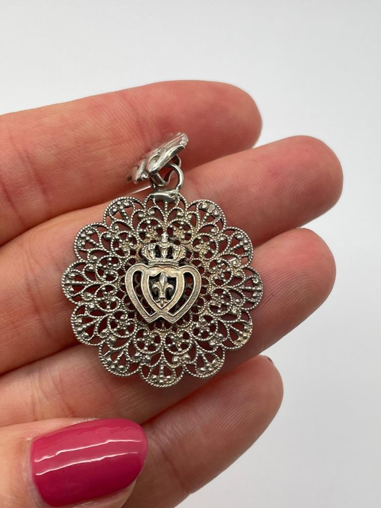 E24 Prachtige zilveren hanger Viana hart, Ophalen of Verzenden, X, Hart, Zilver