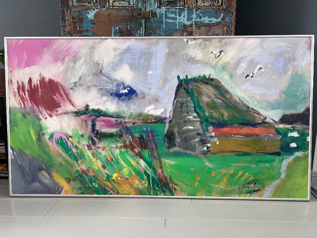 Kleurrijk schilderij van Nederlands landschap, Antiek en Kunst, Ophalen