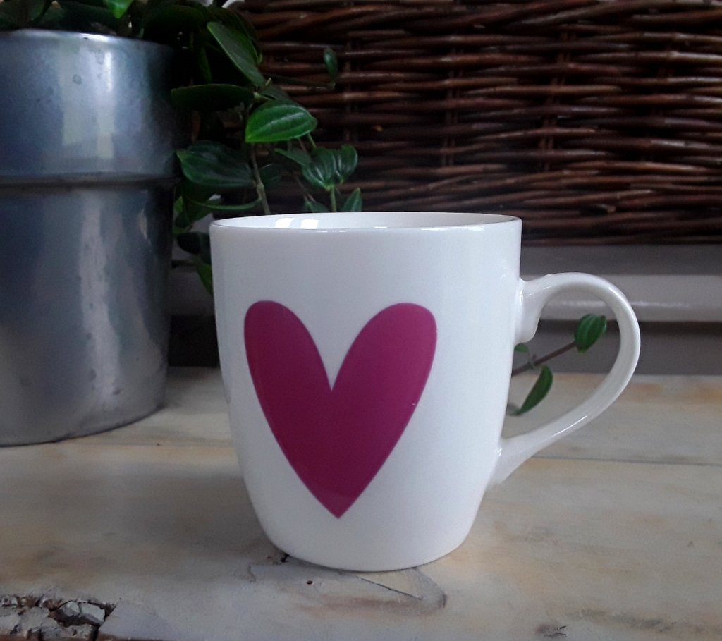 Mok - kop - hart - hartje - liefde, Huis en Inrichting, Gebruikt, Keramiek, Overige stijlen, Mok