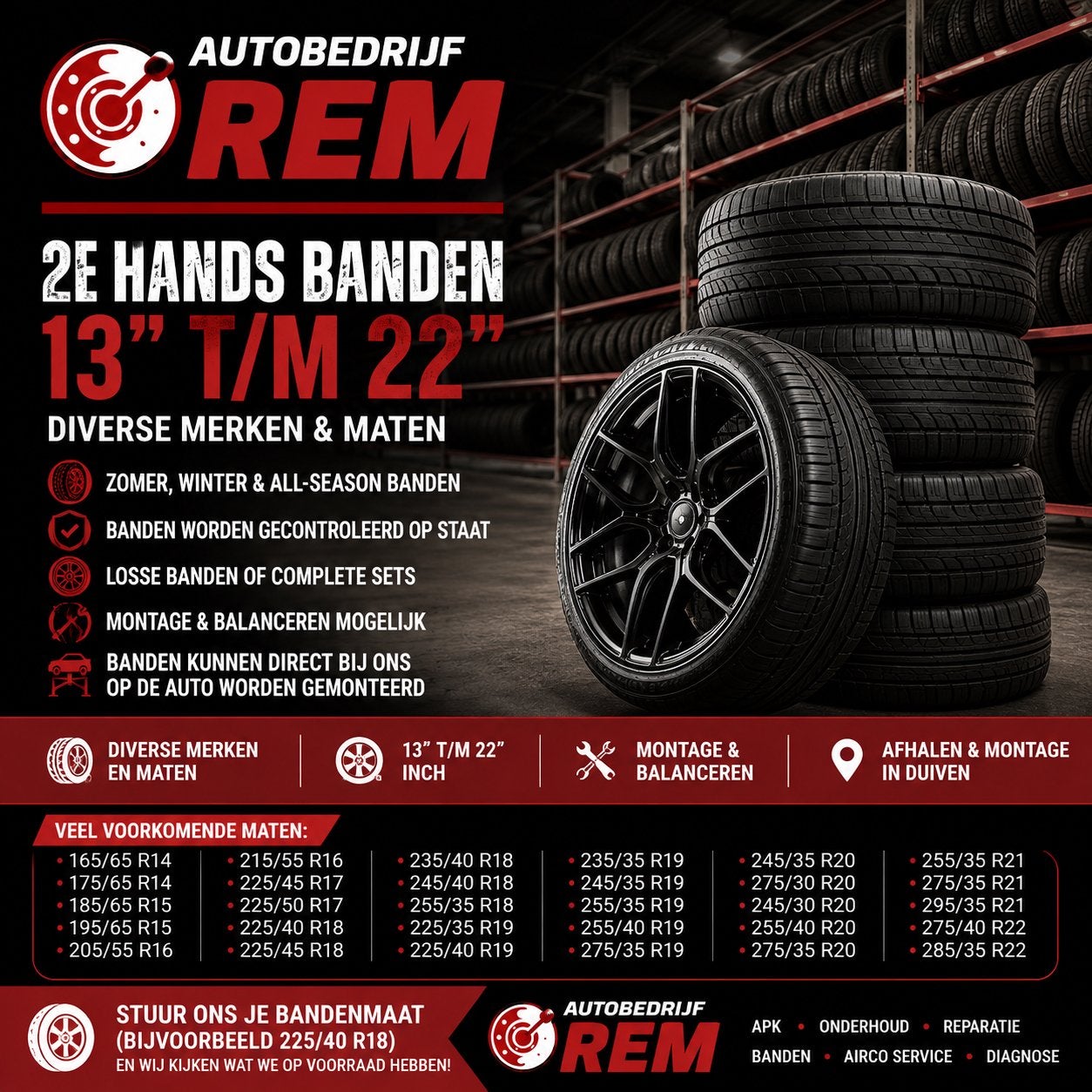 2e hands banden 13 t/m 22 inch | Diverse merken & maten, Ophalen, Overige, Overige maten, Band(en)