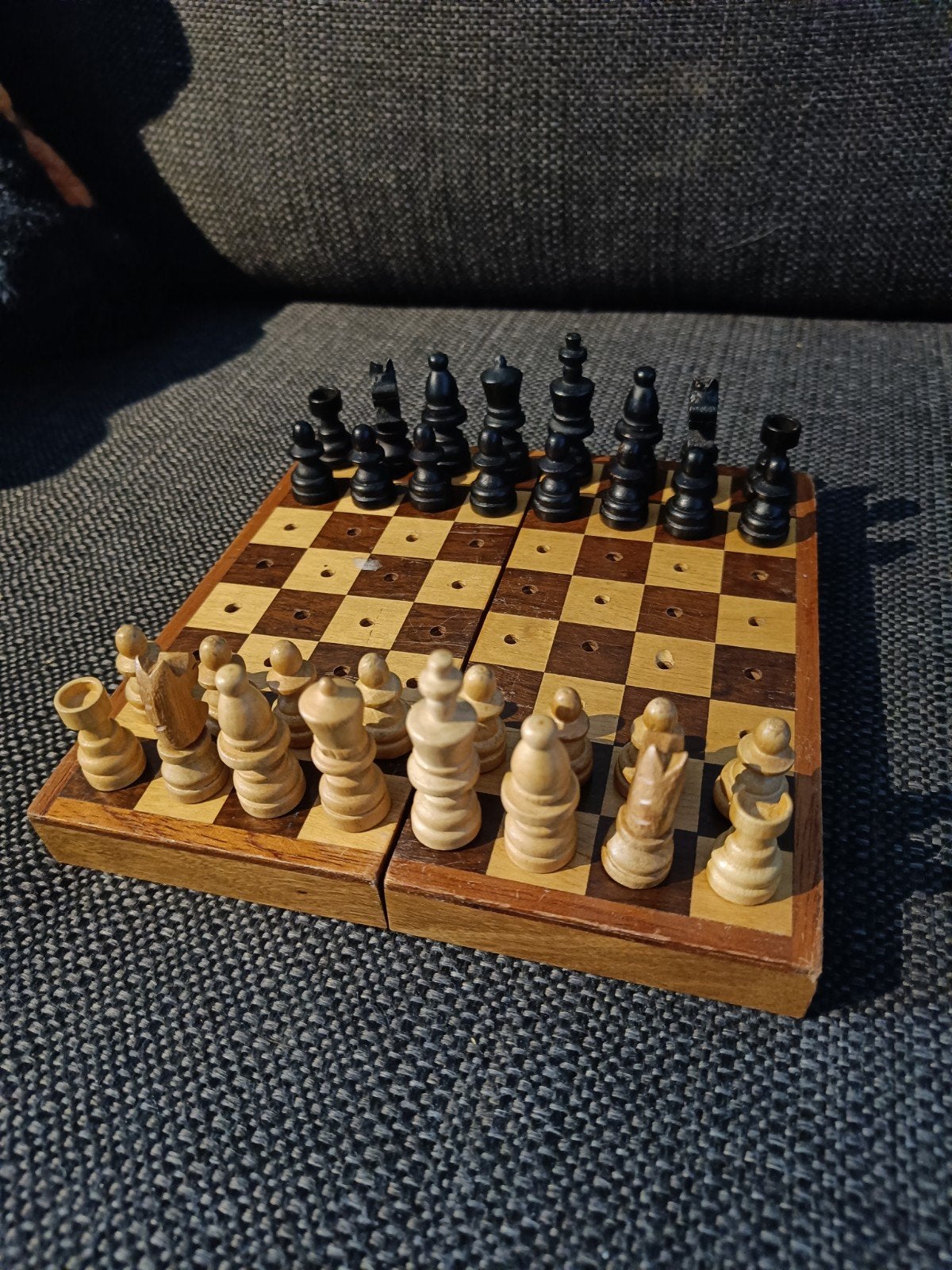Handig reis schaakspel - Compact en compleet, Ophalen of Verzenden, Gebruikt, Schaken