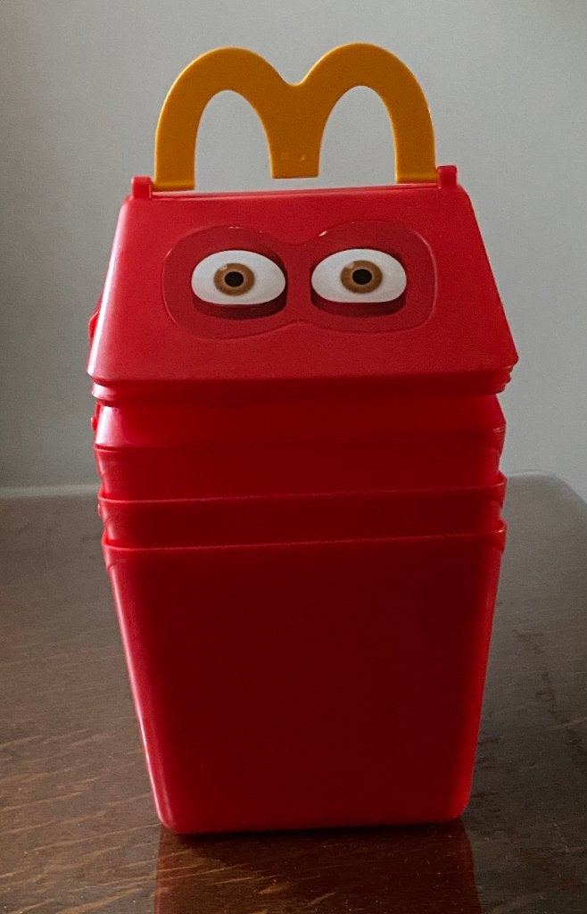 3 vintage McDonald's Happy Meal doosjes, Bewaardoos, Zo goed als nieuw, Rood, Met deksel