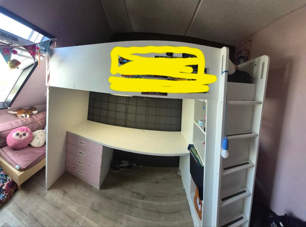 GRATIS IKEA Hoogslaper/ Bureau en Kledingkast - Alles-in-één, Gebruikt, Eenpersoons, Ophalen of Verzenden, 200 cm