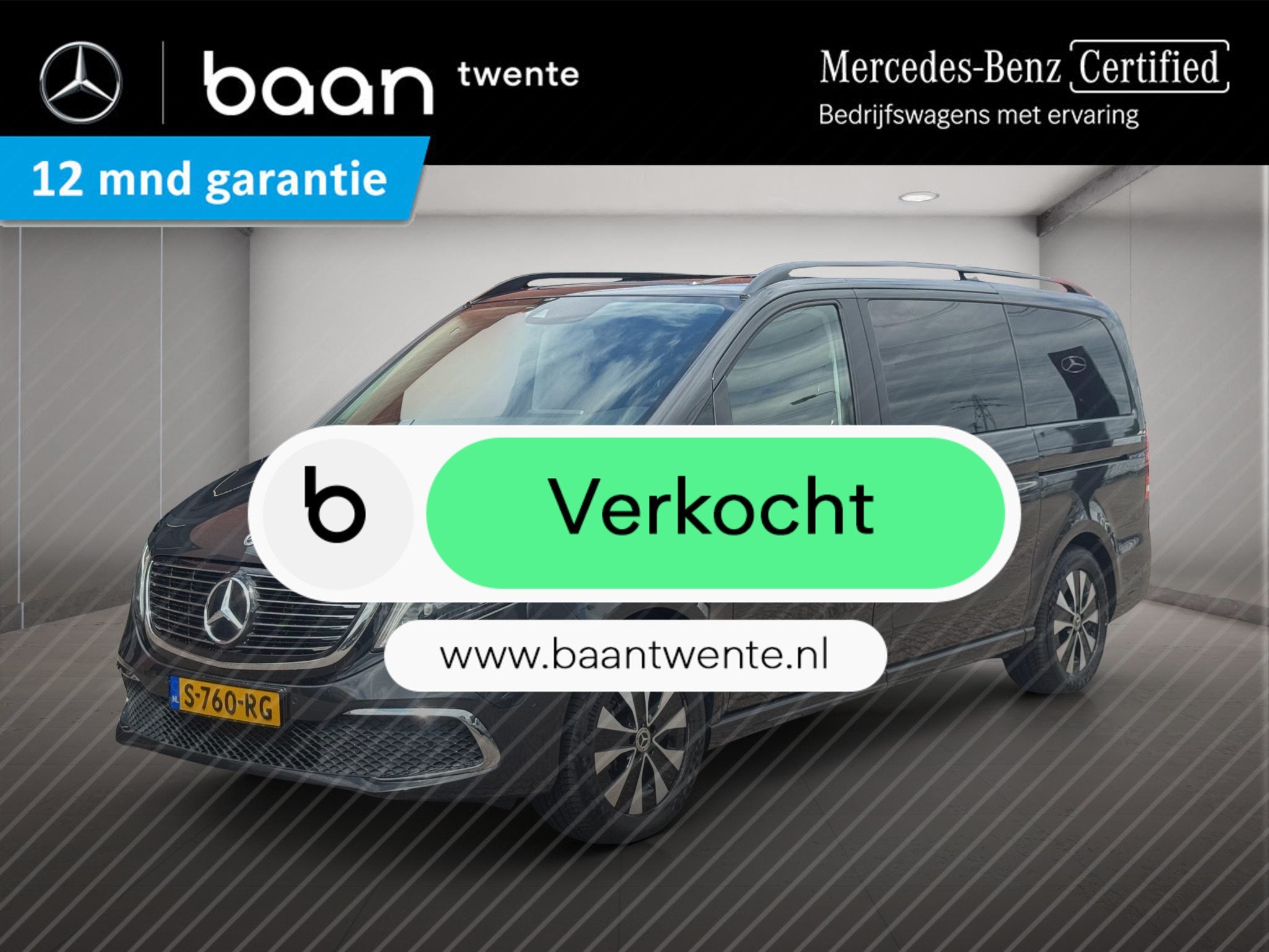 Mercedes-Benz EQV 300 L2 Business Solution | 6-Persoons | Ce, Auto's, Gebruikt, Zwart, 2535 kg, 90 kWh