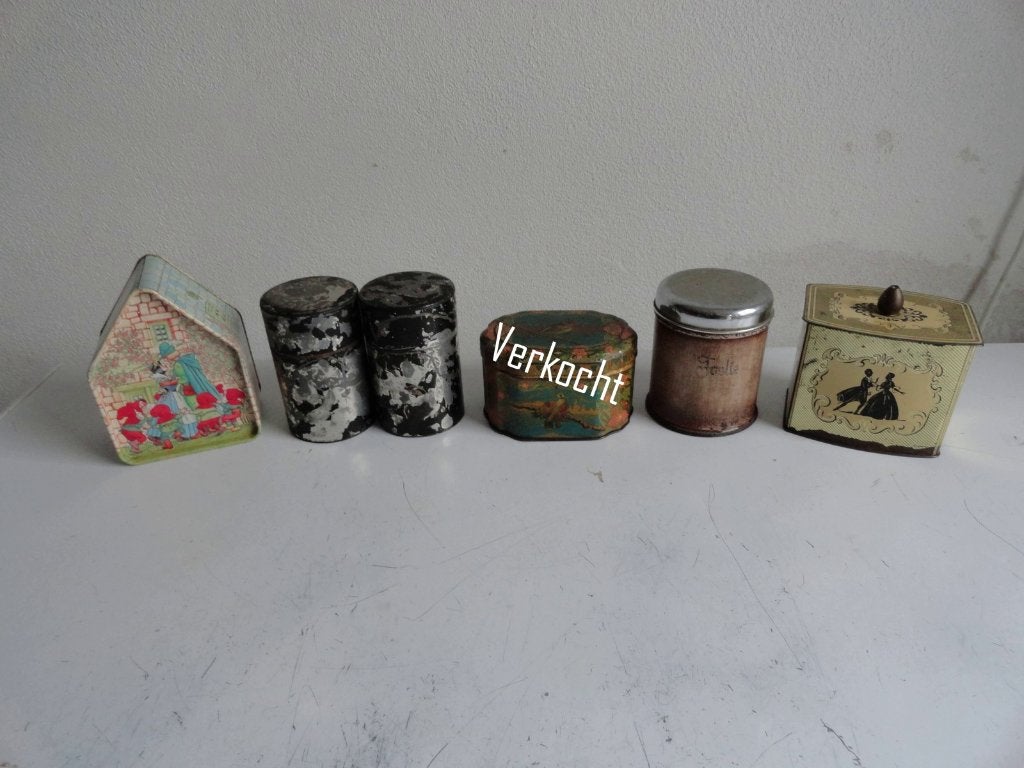Trommeltjes, trommels bussen, antiek thee, kruiden, Ophalen of Verzenden, Gebruikt, Thee