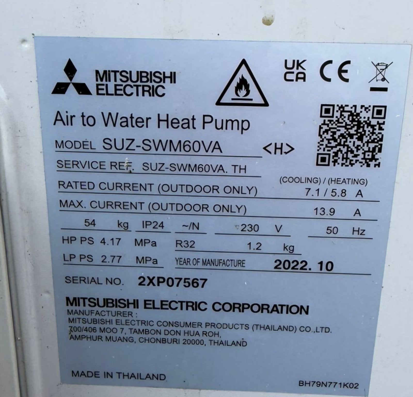 Mitsubishi Electric SUZ-SWM60VA Air to Water Warmtepomp, Ophalen, Koelen en Ontvochtigen, Nieuw, 3 snelheden of meer