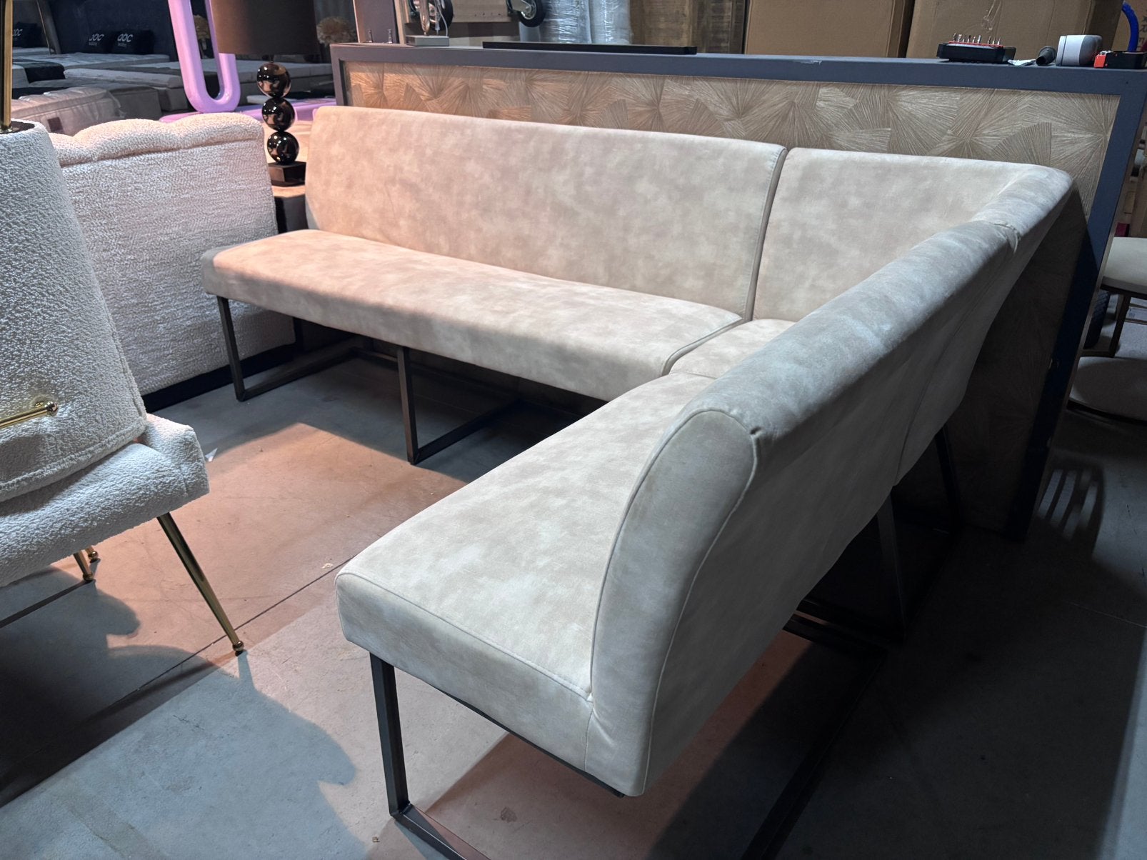 Eetbank beige 240x155 cm SHOWROOM OPRUIMING, Overige kleuren, Ophalen of Verzenden, Zo goed als nieuw, Eén