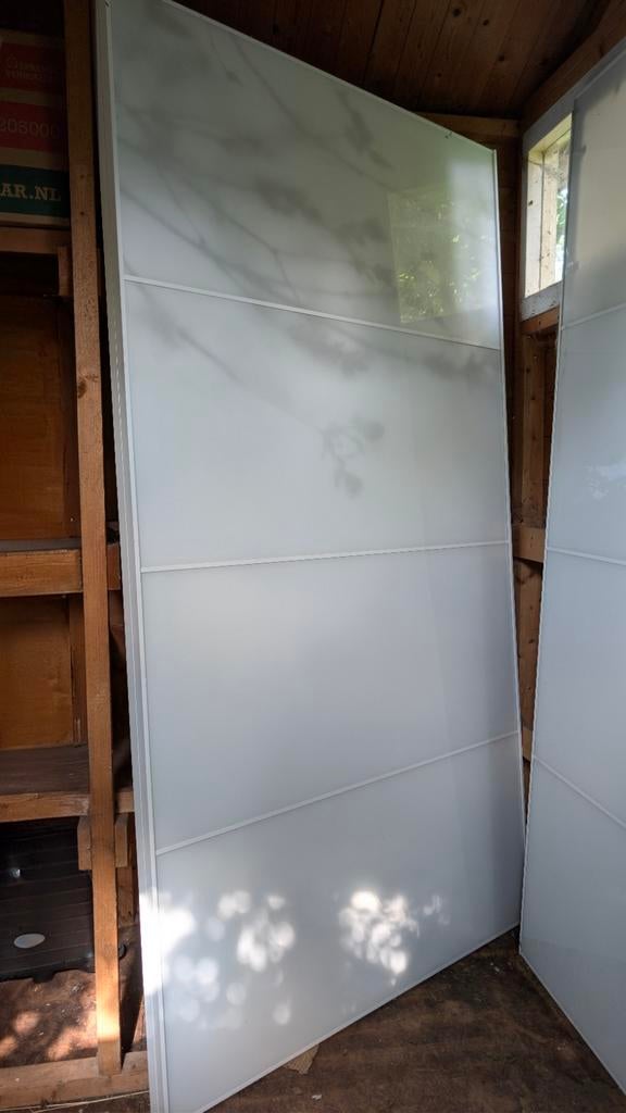 Ikea PAX schuifdeuren van melkglas met afbeelding, Ophalen, 100 tot 150 cm, 200 cm of meer, Minder dan 25 cm