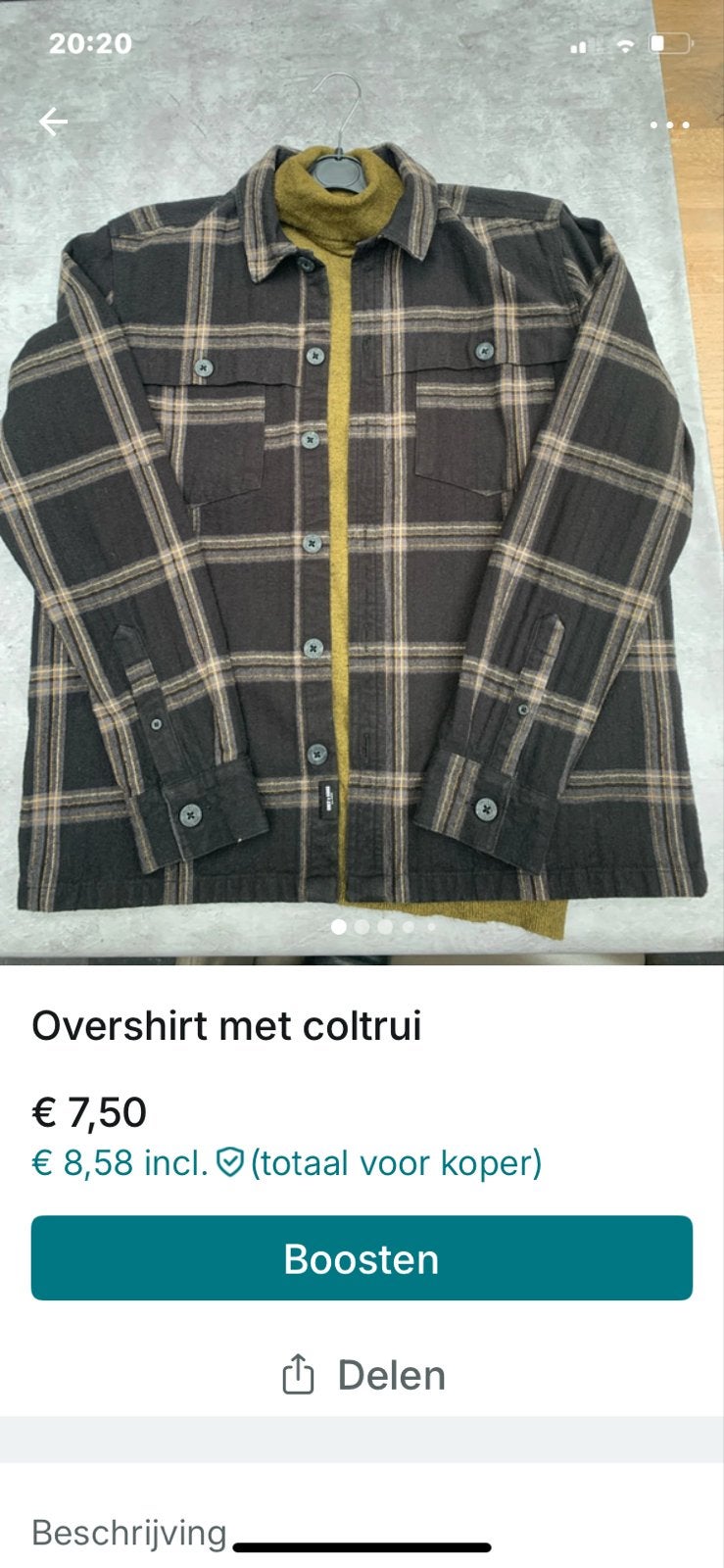Only & Sons overshirt met coltrui - Maat L/G en M/M, Ophalen of Verzenden, Zo goed als nieuw, Maat 52/54 (L), Meerkleurig