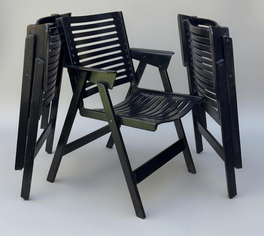 3 Rex klapstoelen van Niko Kralj (1952) zwart, Antiek en Kunst, Ophalen