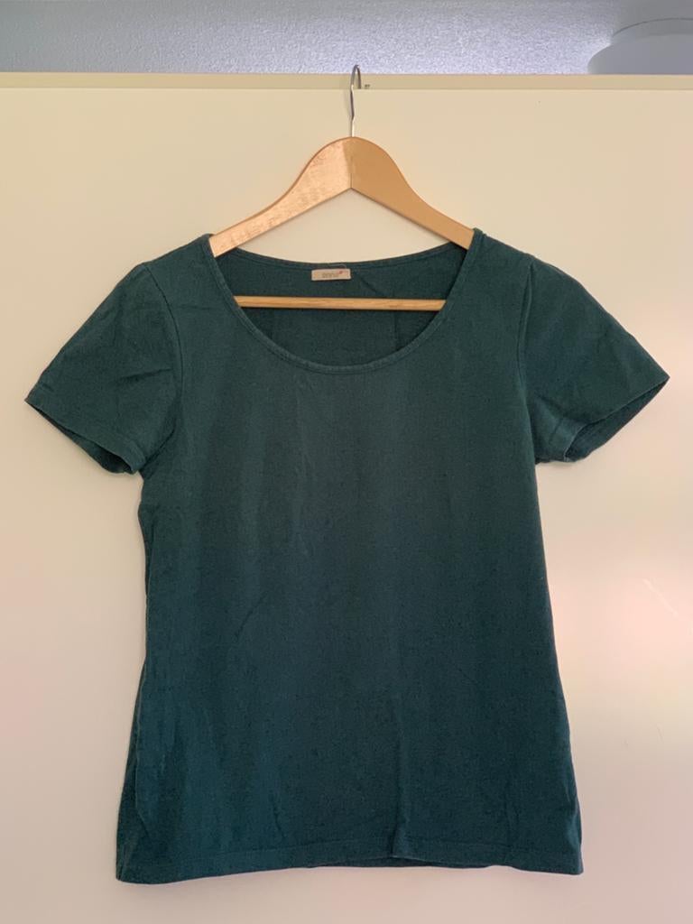 Blauw-groeb t-shirt, Enna organisch katoen, maat s, Kleding | Dames, Ophalen of Verzenden, Zo goed als nieuw, Groen, Maat 36 (S)