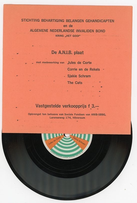 Sonopresse Flexi Single van the Cats , Sjakie Schram ,, Gebruikt, 7 inch, Ophalen of Verzenden, Levenslied of Smartlap