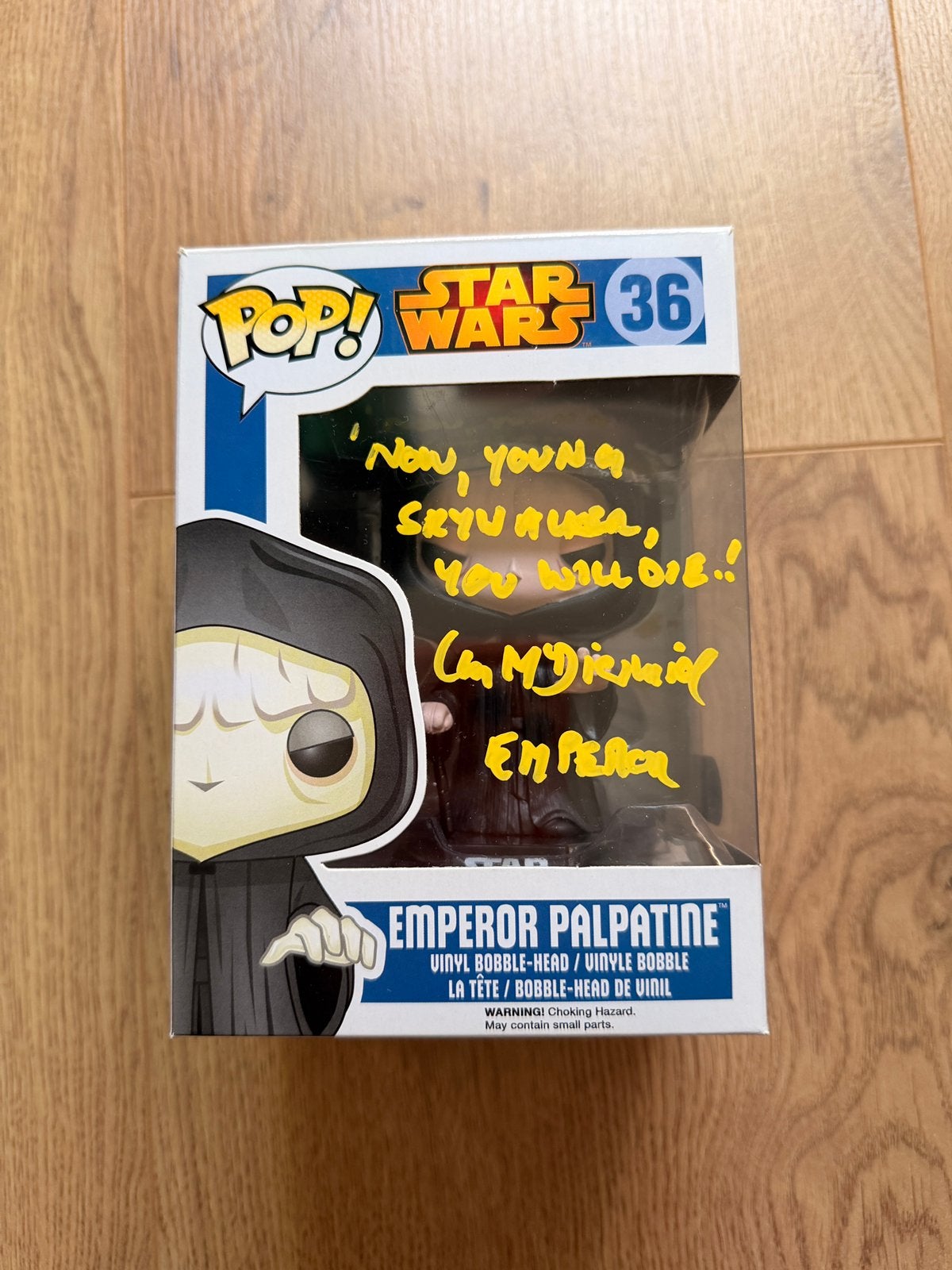 Funko pop Emperor Palpatine SIGNED star wars, Ophalen of Verzenden, Zo goed als nieuw
