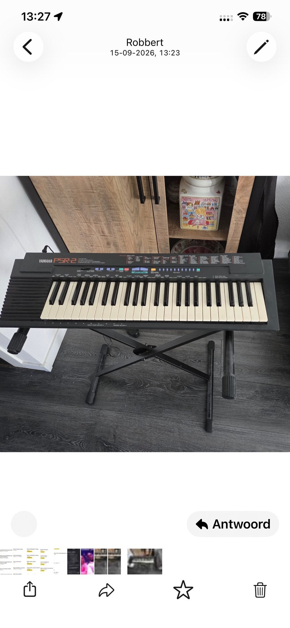 Yamaha PSR-2 Keyboard met standaard, Muziek en Instrumenten, Ophalen, Yamaha, Met standaard, 61 toetsen