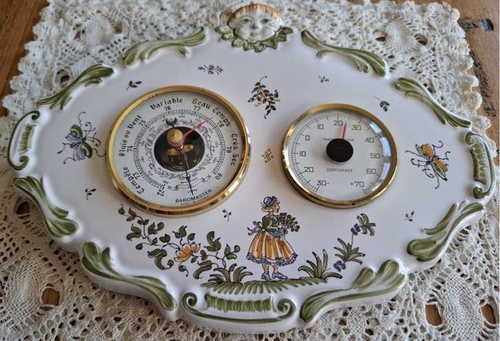 Franse Moustiers weerstation, thermometer, barometer, Ophalen of Verzenden