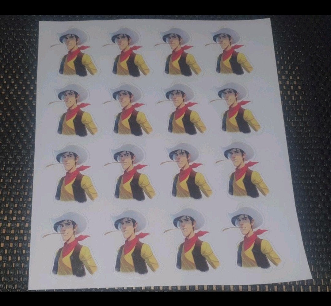 stickervellen Lucky Luke en the daltons  €7.50 per vel, Ophalen of Verzenden, Overige figuren, Nieuw, Plaatje, Poster of Sticker