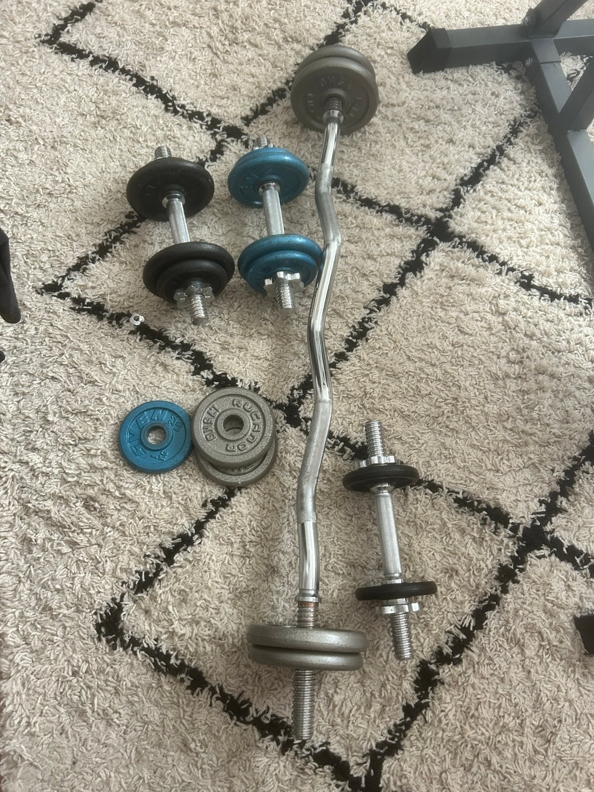 Fitnessbank met Halters en Gewichten - Complete Set, Ophalen, Gebruikt, Armen, X