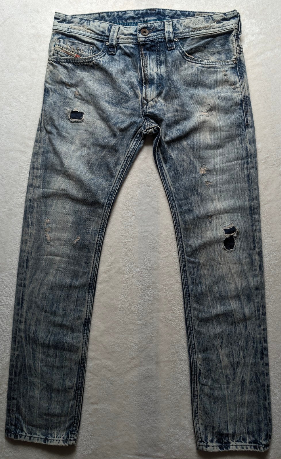 Diesel Thanaz 30/30 (33/30) Slim-Skinny Unique Acid Wash, Diesel, Blauw, W32 (confectie 46) of kleiner, Ophalen of Verzenden
