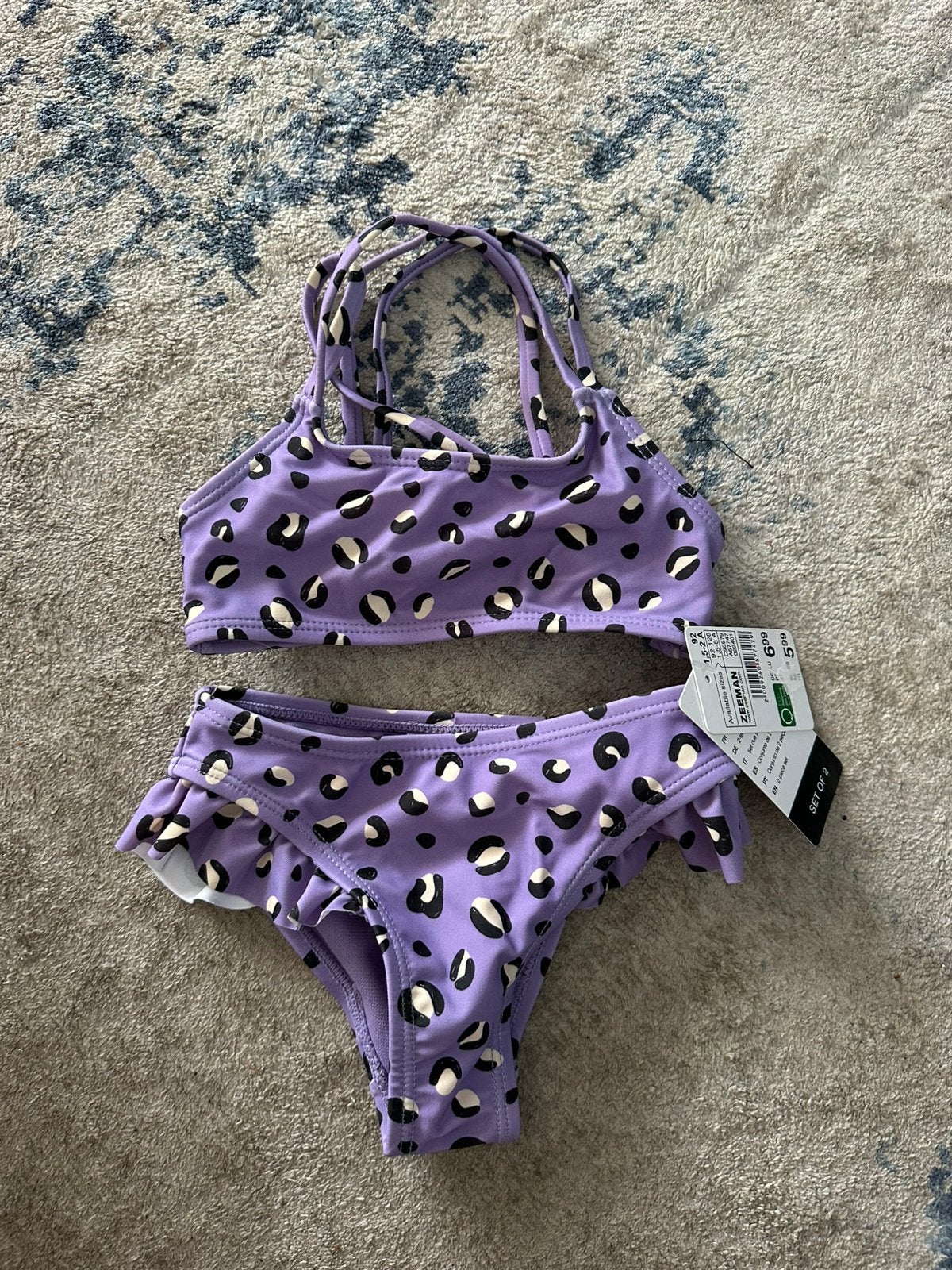 Nieuwe lila panterprint bikini maat 92, Bikiniset, Meisje, Nieuw, Ophalen of Verzenden